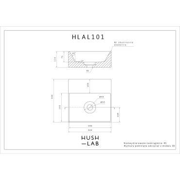 HushLab Small 30 umywalka wisząca 30x30 - 773304_T1