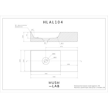 HushLab Small 55 umywalka wisząca 55x25 - 773303_T1