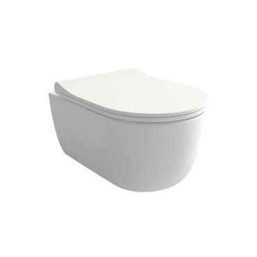 Hushlab Colori d' Italia Miska WC wisząca w zestawie z deską wolnoopadającą 49x36 biały połysk - 858427_O1