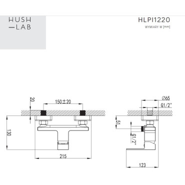 HushLab Piatto Bateria prysznicowa ścienna Chrom - 794650_T1