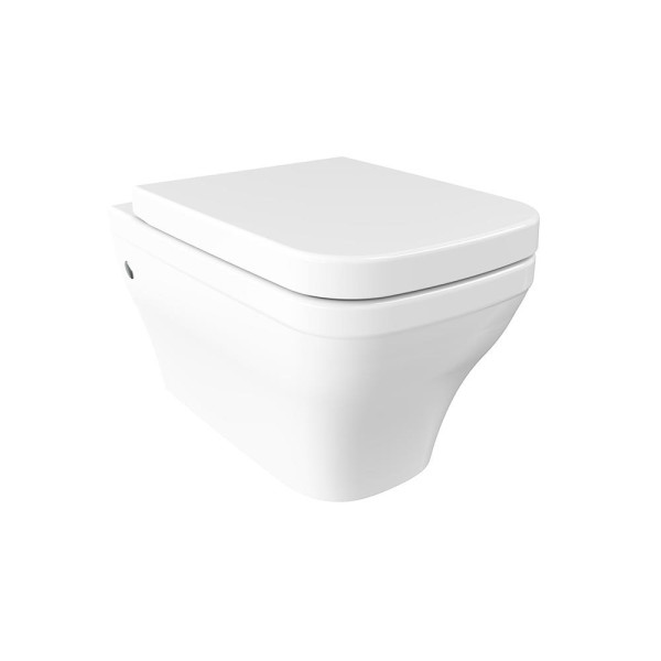 Hushlab Colori d' Italia Miska WC wisząca w zestawie z deską wolnoopadającą 54x34 biały połysk - 858437_O1
