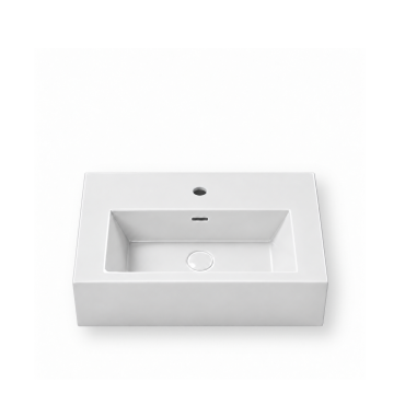 HushLab Organic Simple Umywalka wisząca lub do montażu na blacie z otworem na baterię 80x50 Biały połysk - 849756_O3