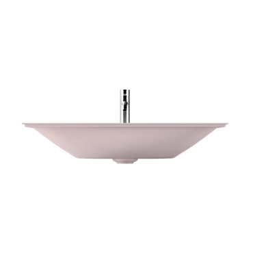 HushLab Run Umywalka wisząca lub do zabudowy z otworem na baterię 82x46 Różowy mat - 849754_O1