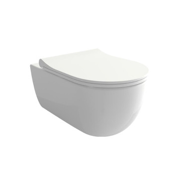 Hushlab Colori d' Italia Miska WC wisząca w zestawie z deską wolnoopadającą 54x36 biały połysk - 858417_O1