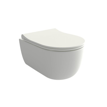 Hushlab Colori d' Italia Miska WC wisząca w zestawie z deską wolnoopadającą 49x36 biały mat - 858430_O1